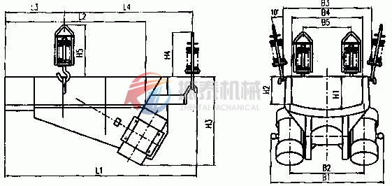 電機(jī)振動(dòng)給料機(jī)外形示意圖